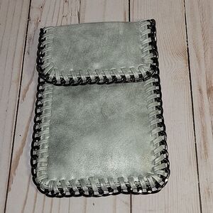 3 am Forever Vegan Leather Clutch Bag Pouch Silver Chain